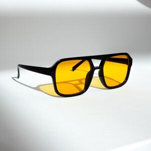 y2k square blue lens black 90s sunglasses